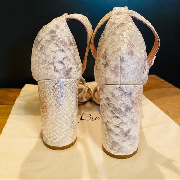 J. Crew Stella Snakeskin Ankle Strap Sandals - Picture 4 of 6